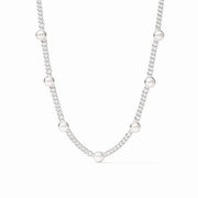 Julie Vos Dolce Delicate Station Necklace-Silver/Pearl