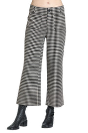 APNY Wide Leg Cropped Patch Pocket Pant-Almond Black