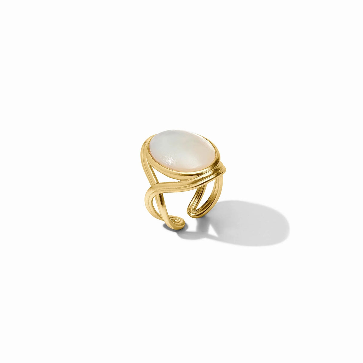 Julie Vos Essex Statement Ring-Gold/Mother of Pearl (8/9)