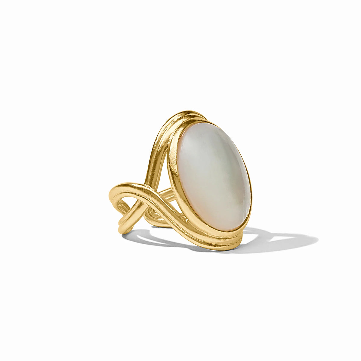 Julie Vos Essex Statement Ring-Gold/Mother of Pearl (8/9)