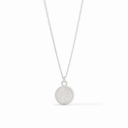 Julie Vos Fleur-de-Lis Solitaire Necklace-Silver/Pave' Cubic Zirconia