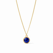 Julie Vos Fleur-de-Lis Solitaire Necklace-Gold/Iridescent Sapphire Blue