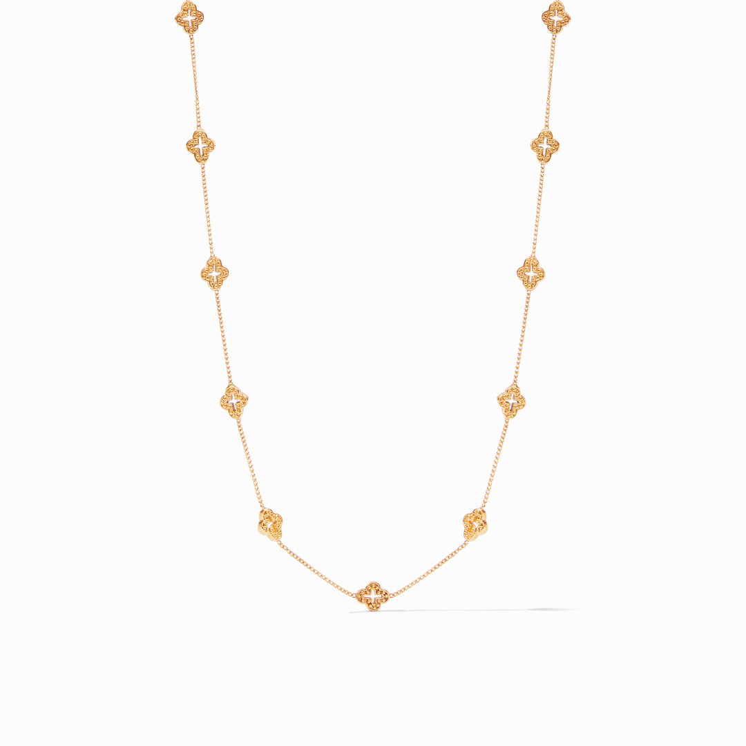 Florentine Demi Delicate Station Necklace-Gold