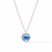 Julie Vos Honeybee Solitaire Necklace-Silver/Iridescent Chalcedony Blue