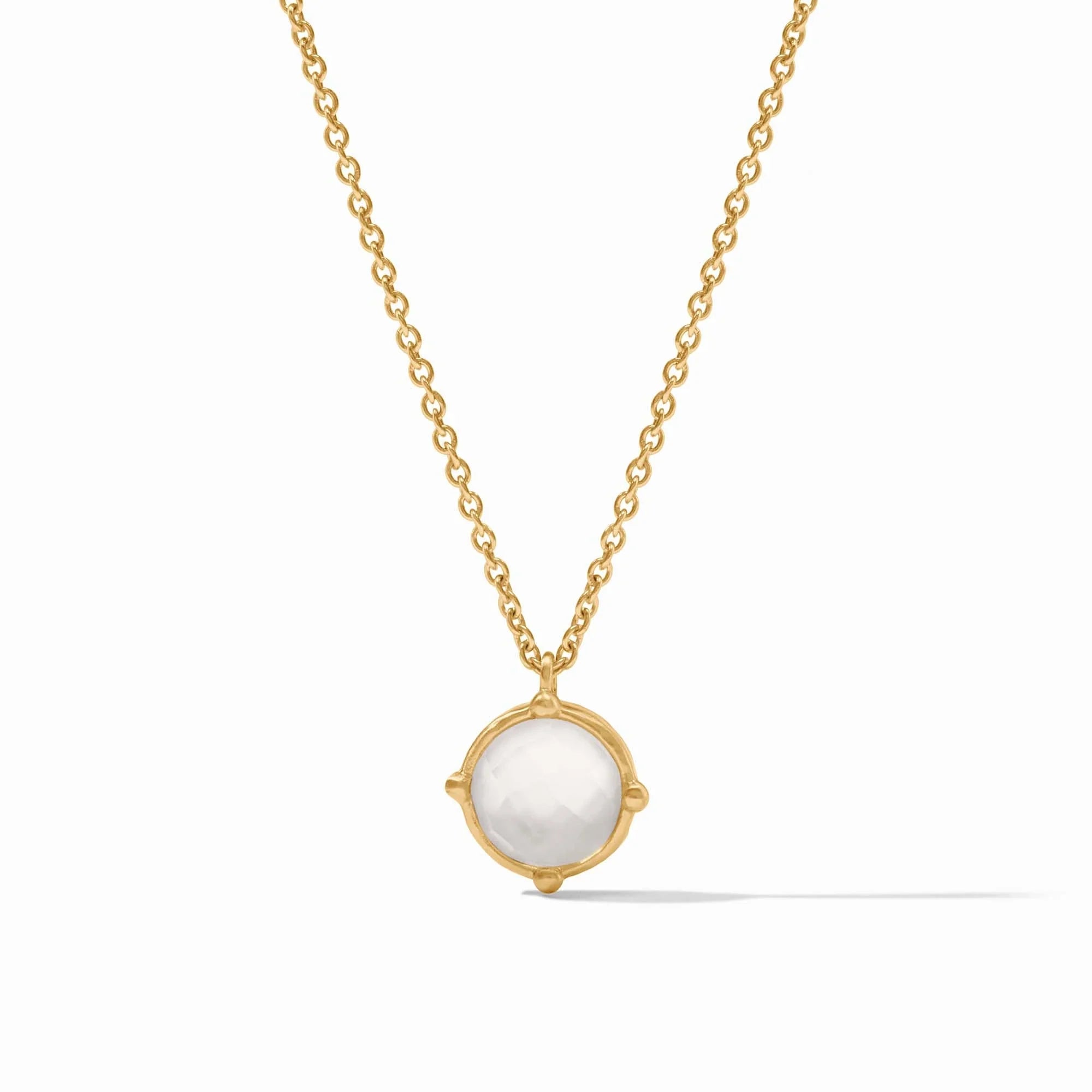 Honeybee Solitaire Necklace -Iridescent Clear Crystal/Gold