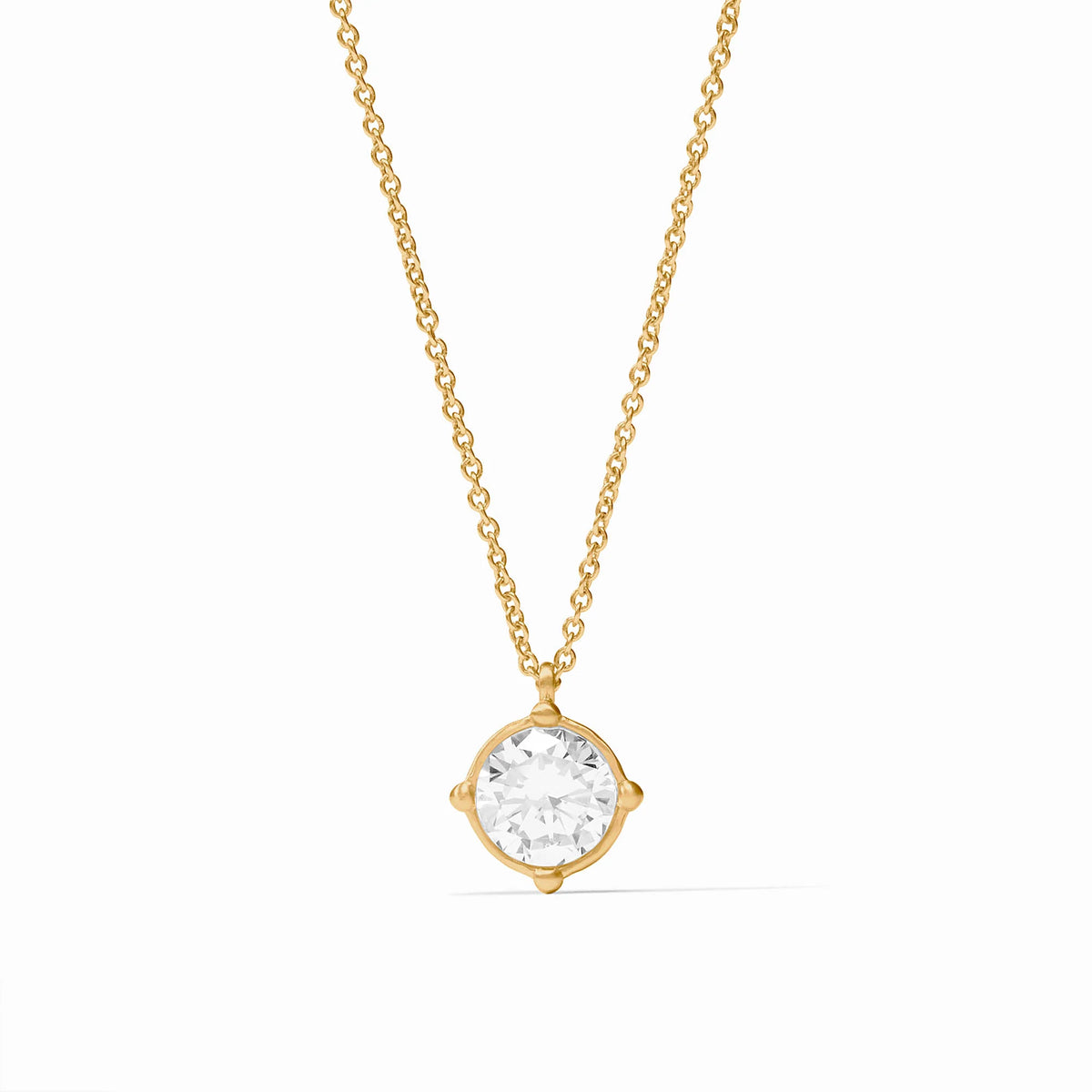 Julie Vos Honeybee Solitaire Necklace-Gold/Cubic Zirconia