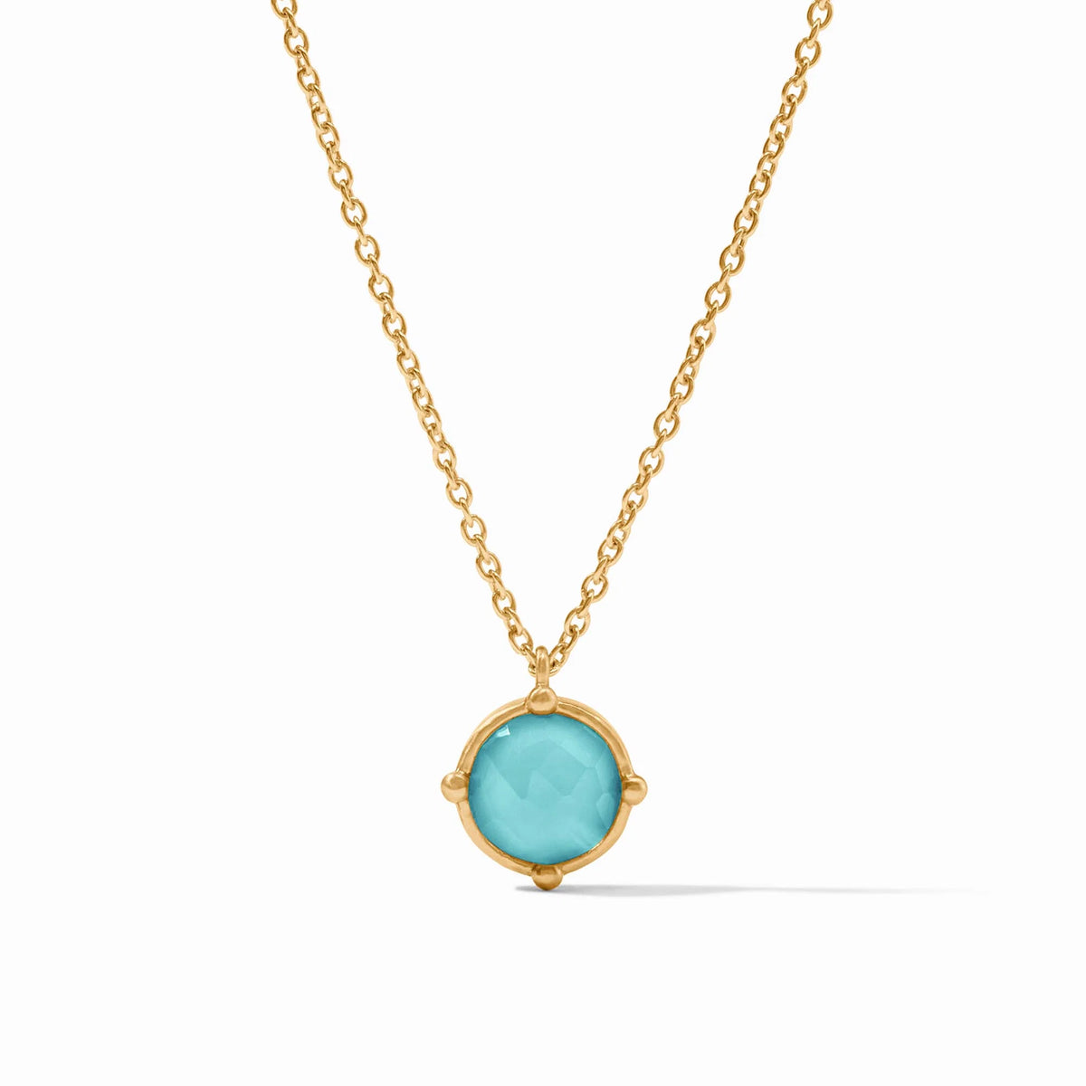 Julie Vos Honeybee Solitaire Necklace-Gold/Iridescent Bahamian Blue