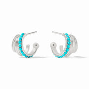 Julie Vos Hydra Triple Hoop-Silver/Turquoise Blue