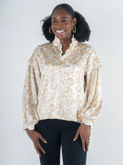 Emily McCarthy Orchid Top -Neutral Freckle Spot Cheetah