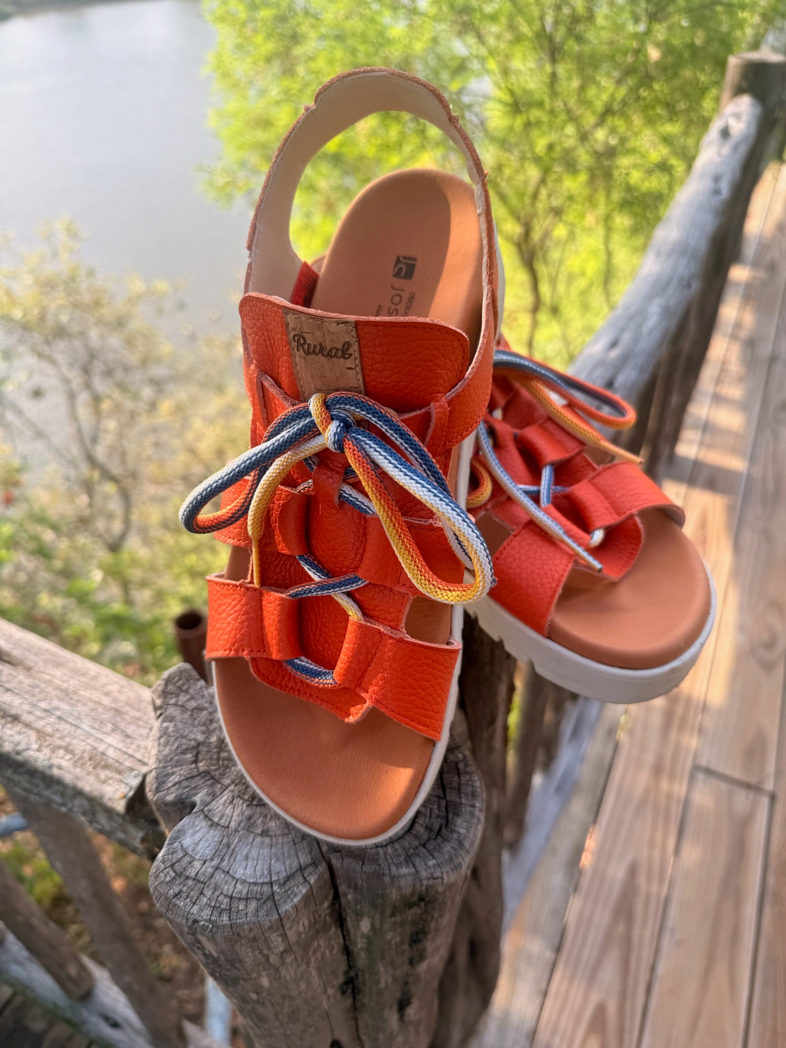 Jose Saenz Villar Sandal-Orange Bogota Leather
