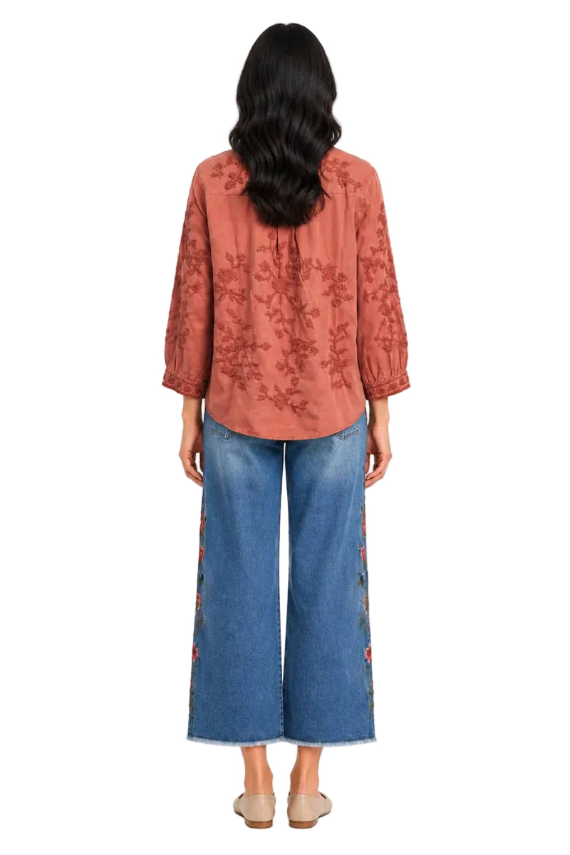 John Mark Missy Denim Embroidered 5-Pocket Denim Jean
