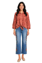John Mark Missy Denim Embroidered 5-Pocket Denim Jean