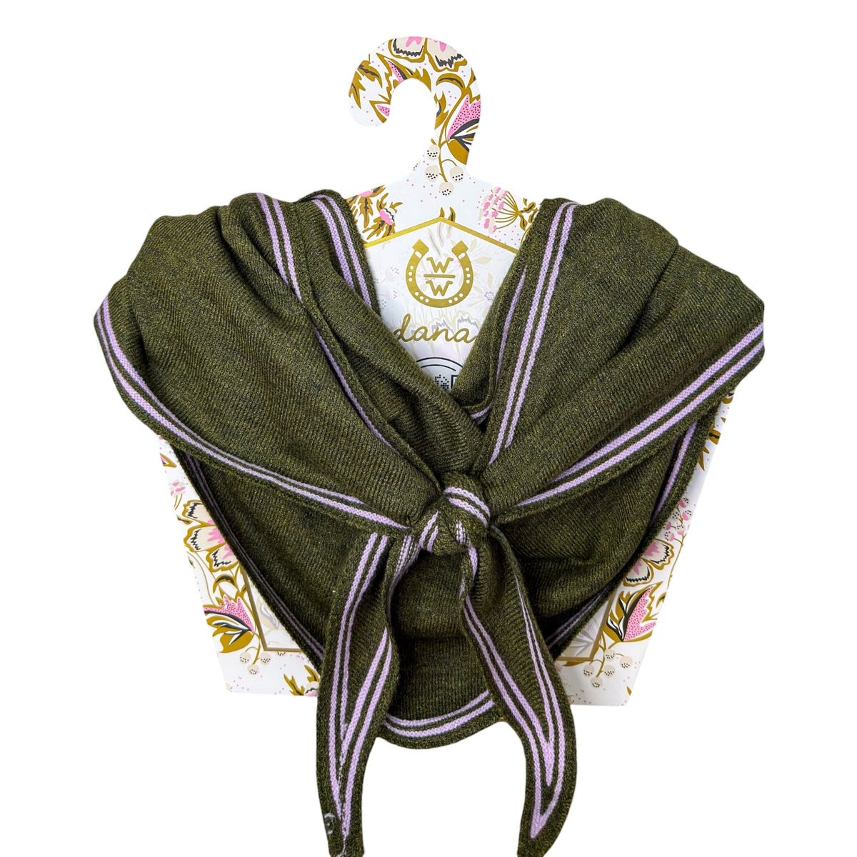 Winton and Waits Cashmere Bandana-Olive & Orchid