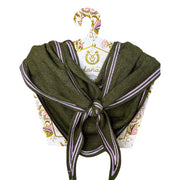 Winton and Waits Cashmere Bandana-Olive & Orchid