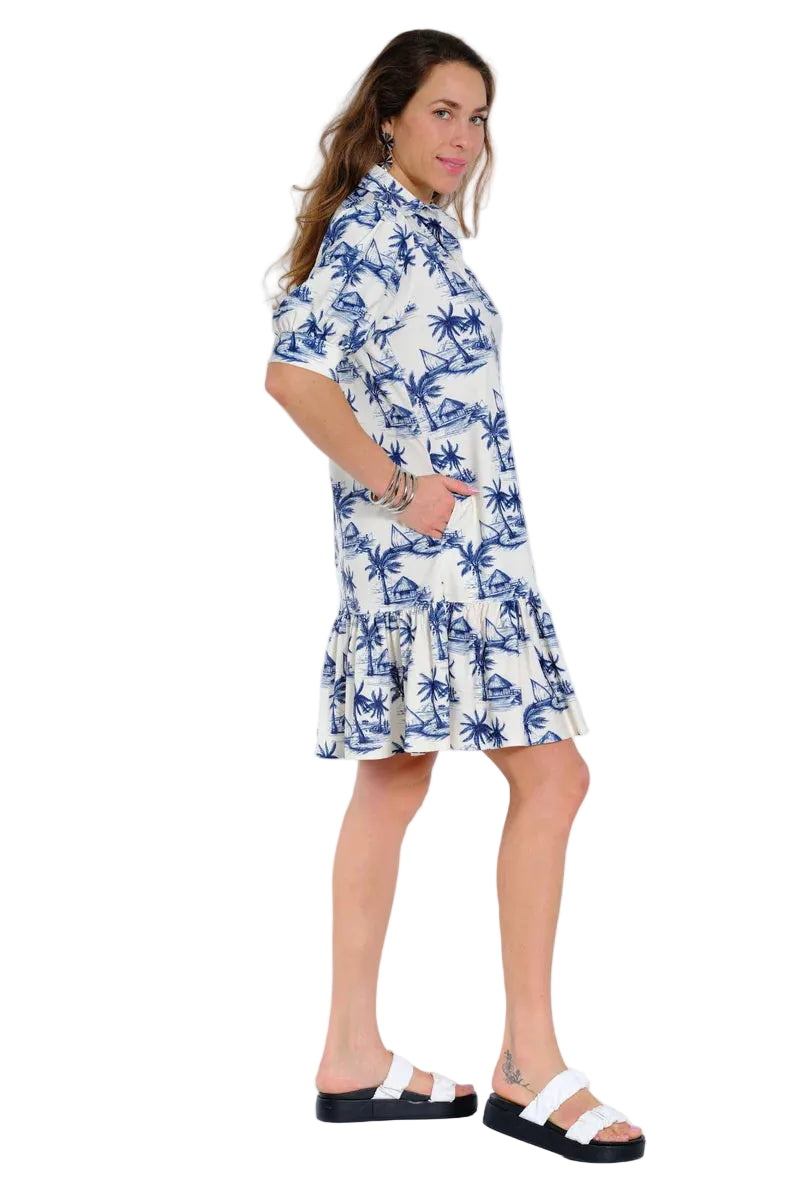Lior Paris Marie Short Sleeve Dress -Palm Island