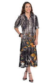 Lior Paris Mika-7 Puff Sleeve Maxi Dress-Floral Dust