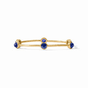 Julie Vos Milano Luxe Bangle-Gold/Iridescent Sapphire Blue Size M