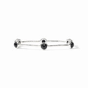 Julie Vos Milano Luxe Bangle-Silver/Obsidian Black (M)