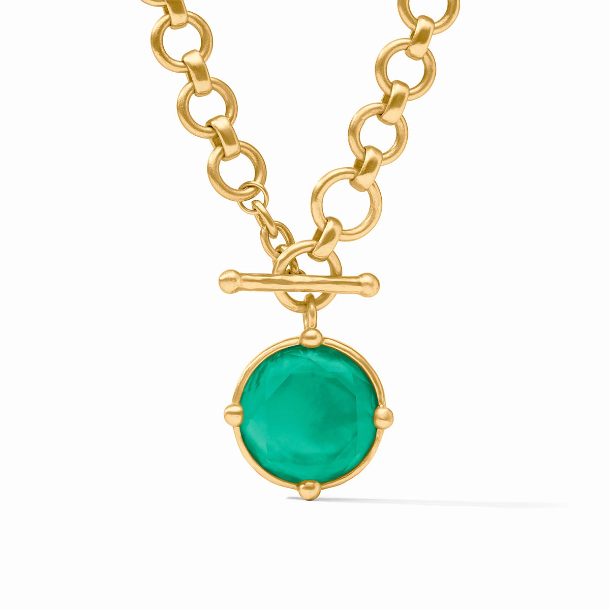Julie Vos Honeybee Demi Necklace-Gold/Iridescent Emerald Green