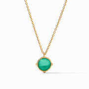 Julie Vos Honeybee Solitaire Necklace-Gold/Iridescent Emerald Green