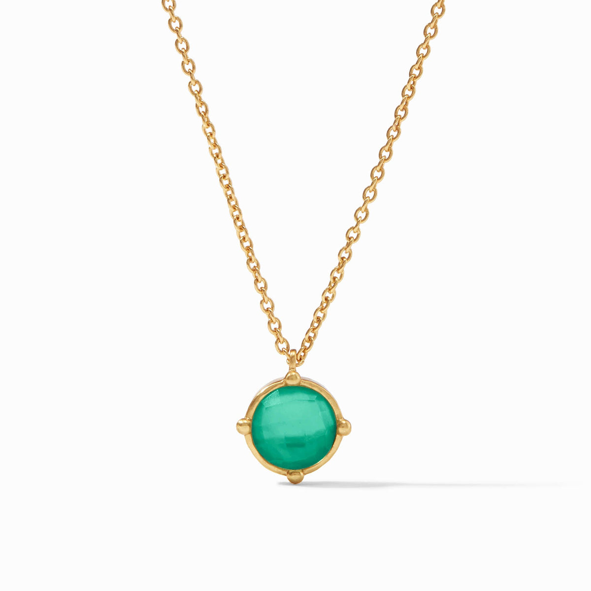 Julie Vos Honeybee Solitaire Necklace-Gold/Iridescent Emerald Green