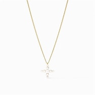 Julie Vos Gumdrop Cross Delicate Necklace -Gold/Pearl