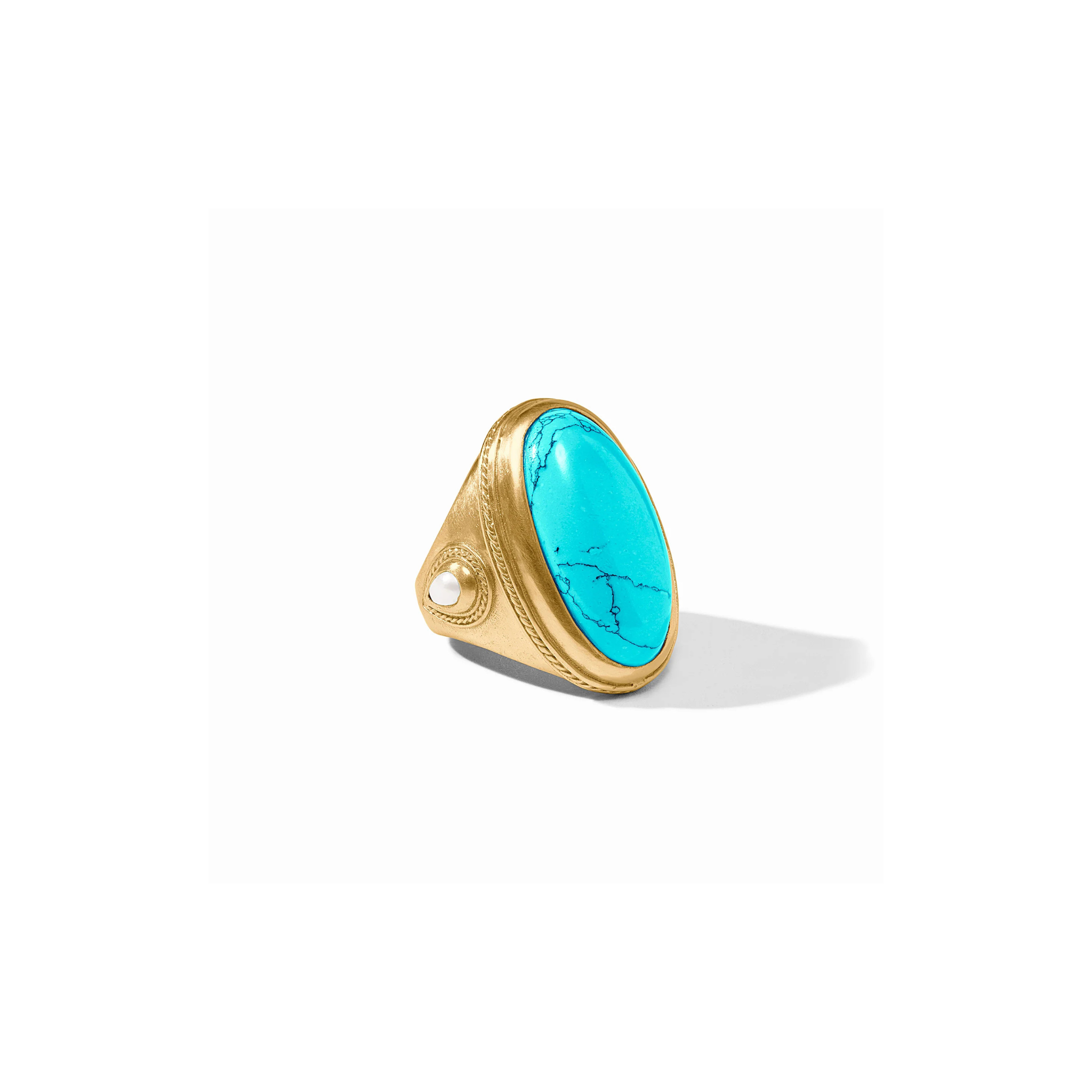 Cannes Statement Ring -Turquoise Blue/Gold (size 8)