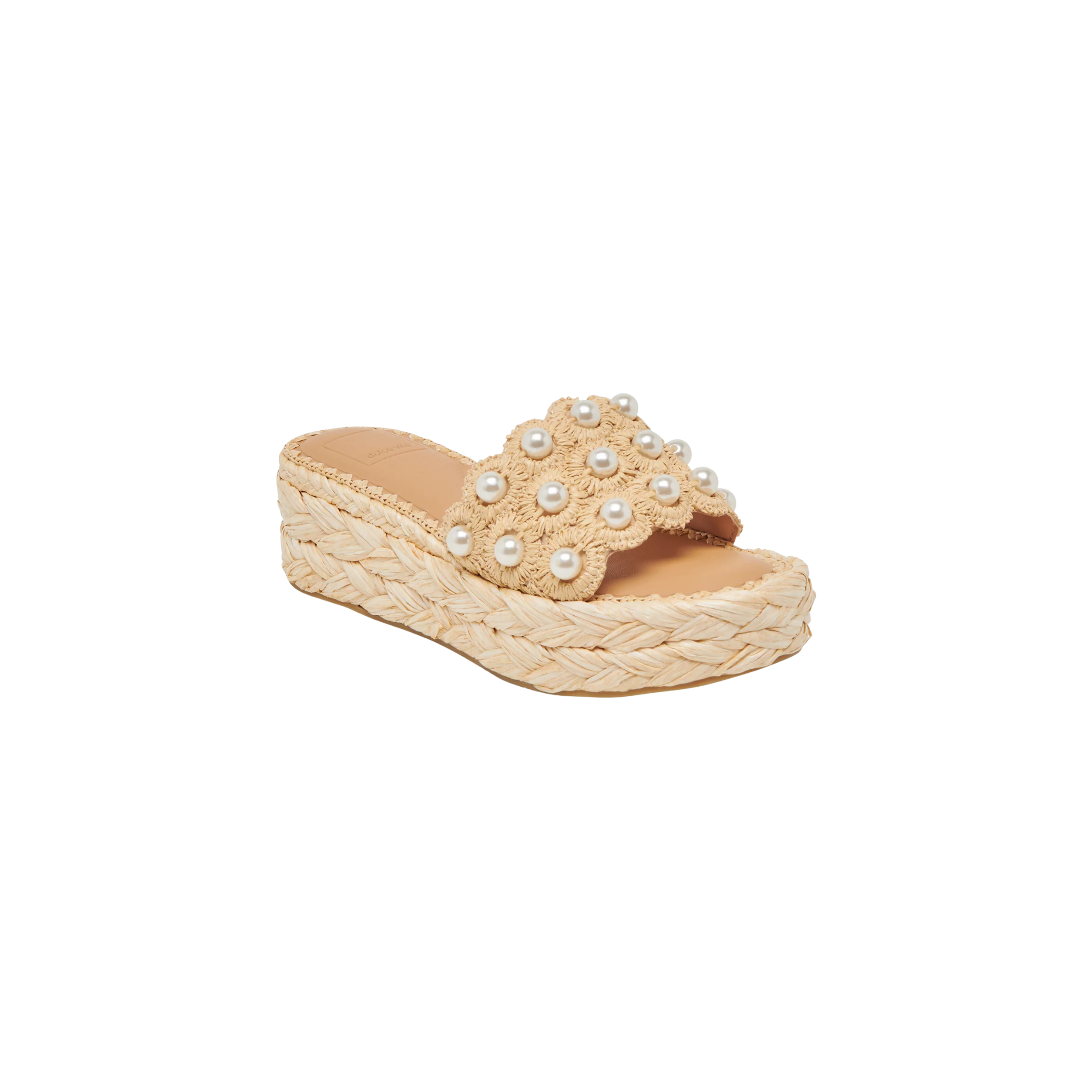 Caper Pearl Raffia Woven Footbed Sandal
