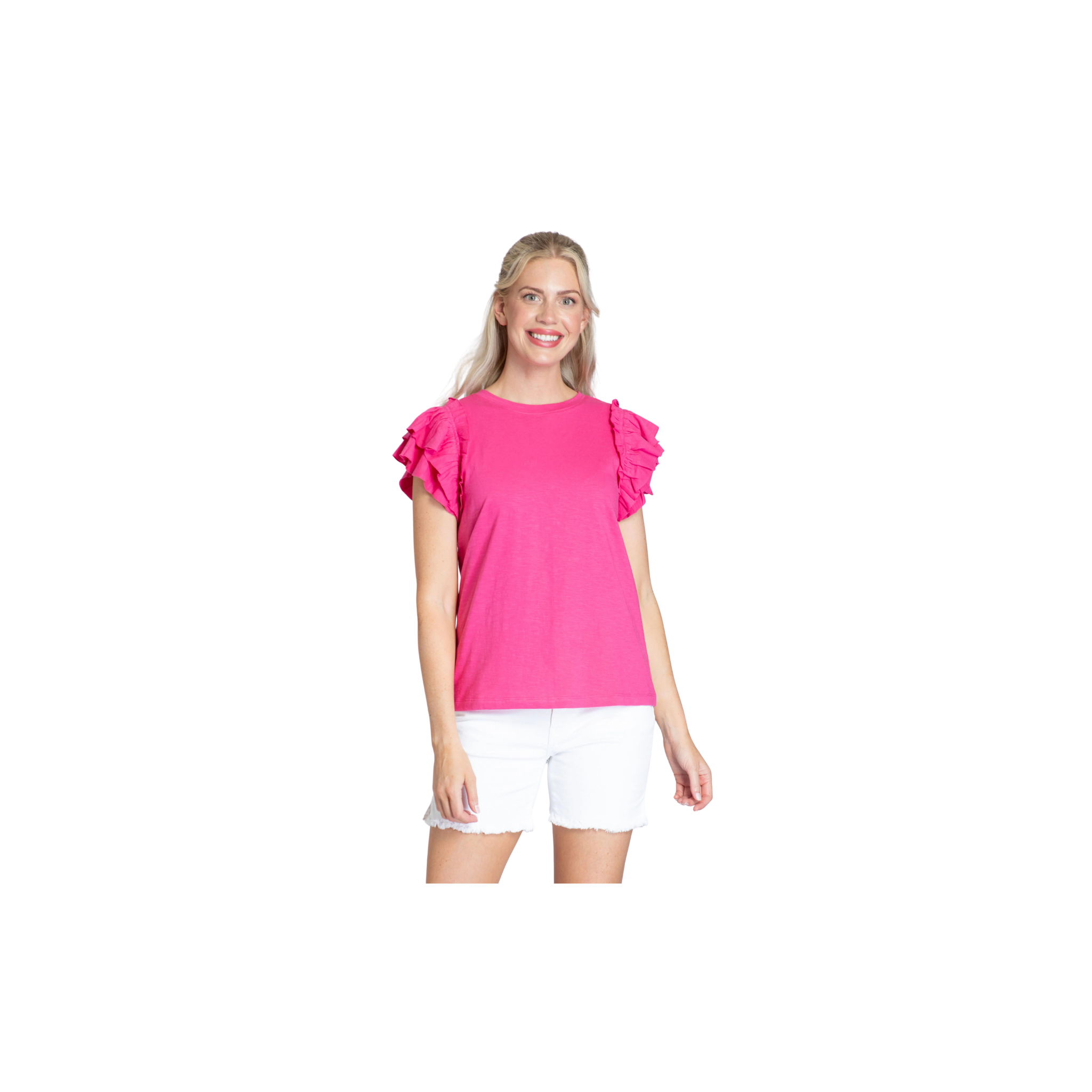 APNY Ruffle Cap Sleeve Tee