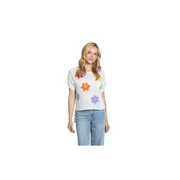 Tape Yarn Pull Over With Floral Detail