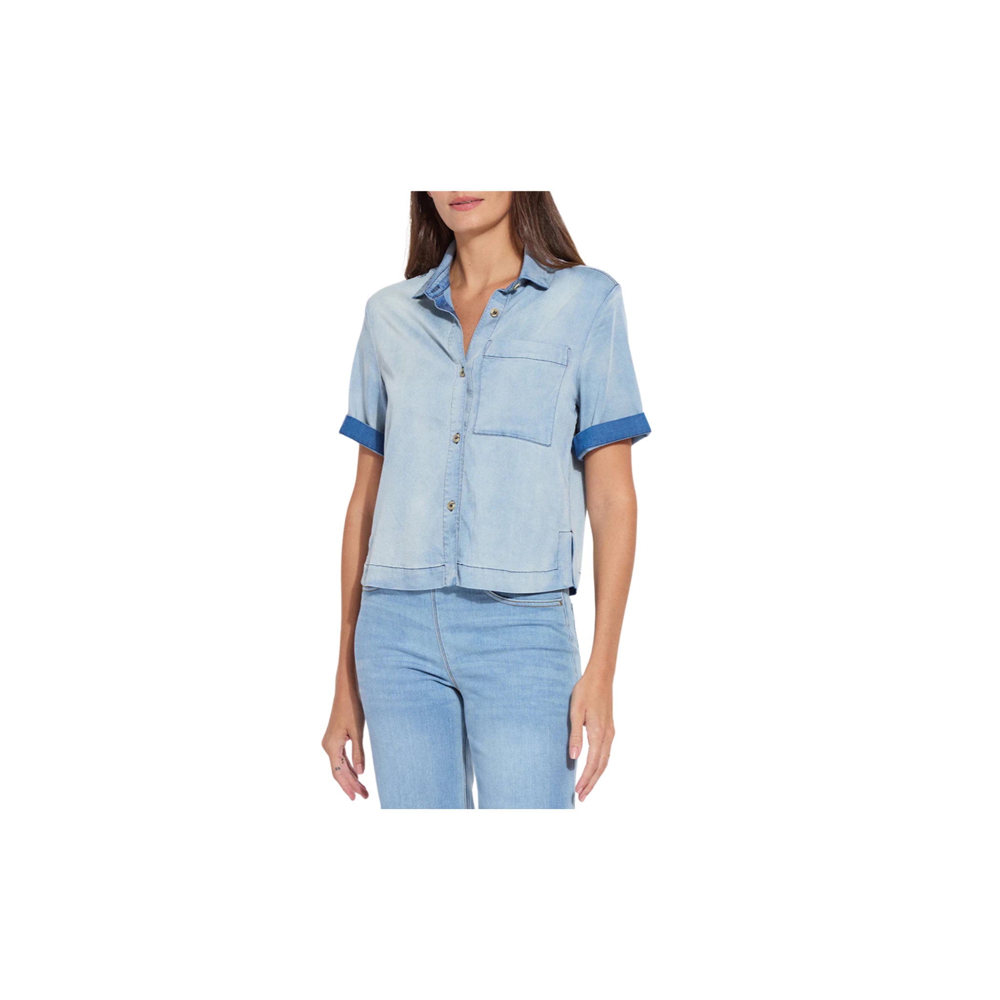 Bianca St Chambray Short Sleeve Top
