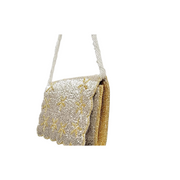 Beaded Victorian Clutch Gold/Silver Scallop Flap