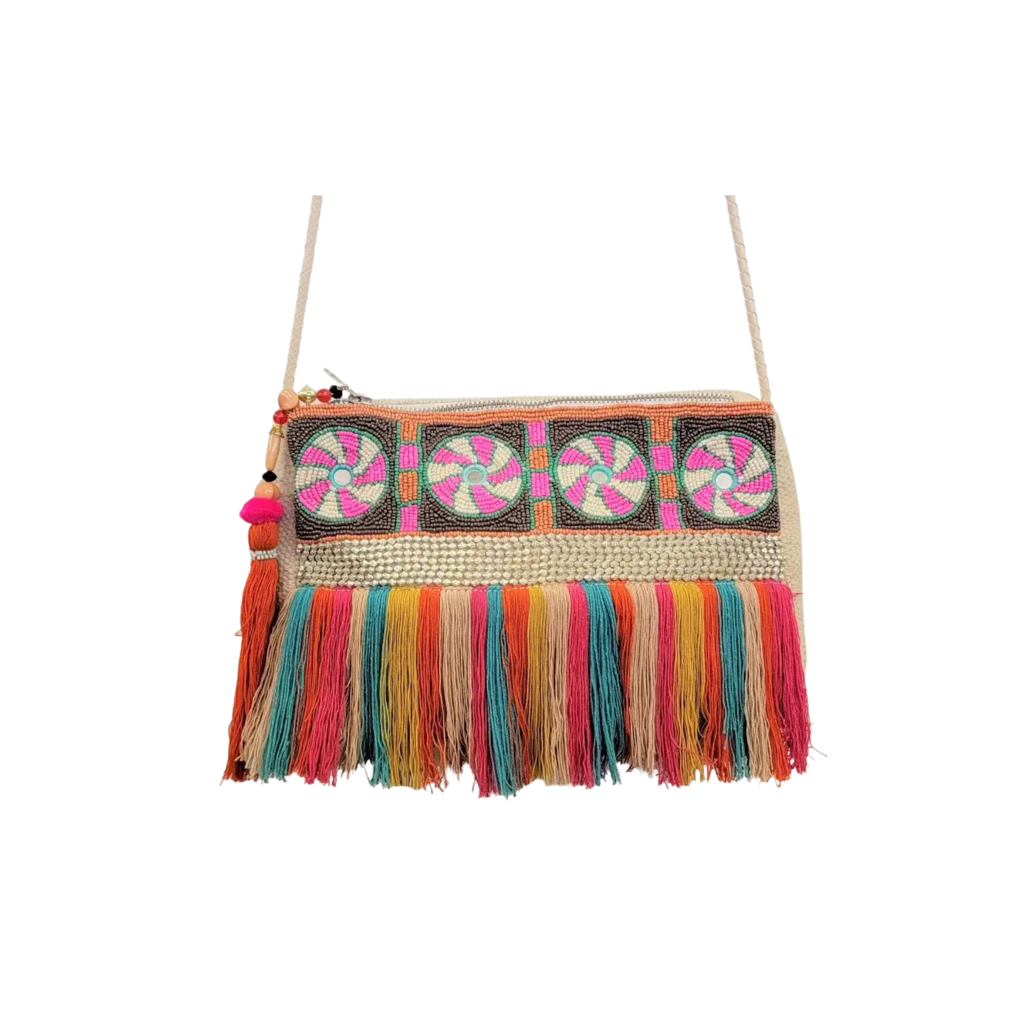 Bohemian Ziptop Crossbody Bag