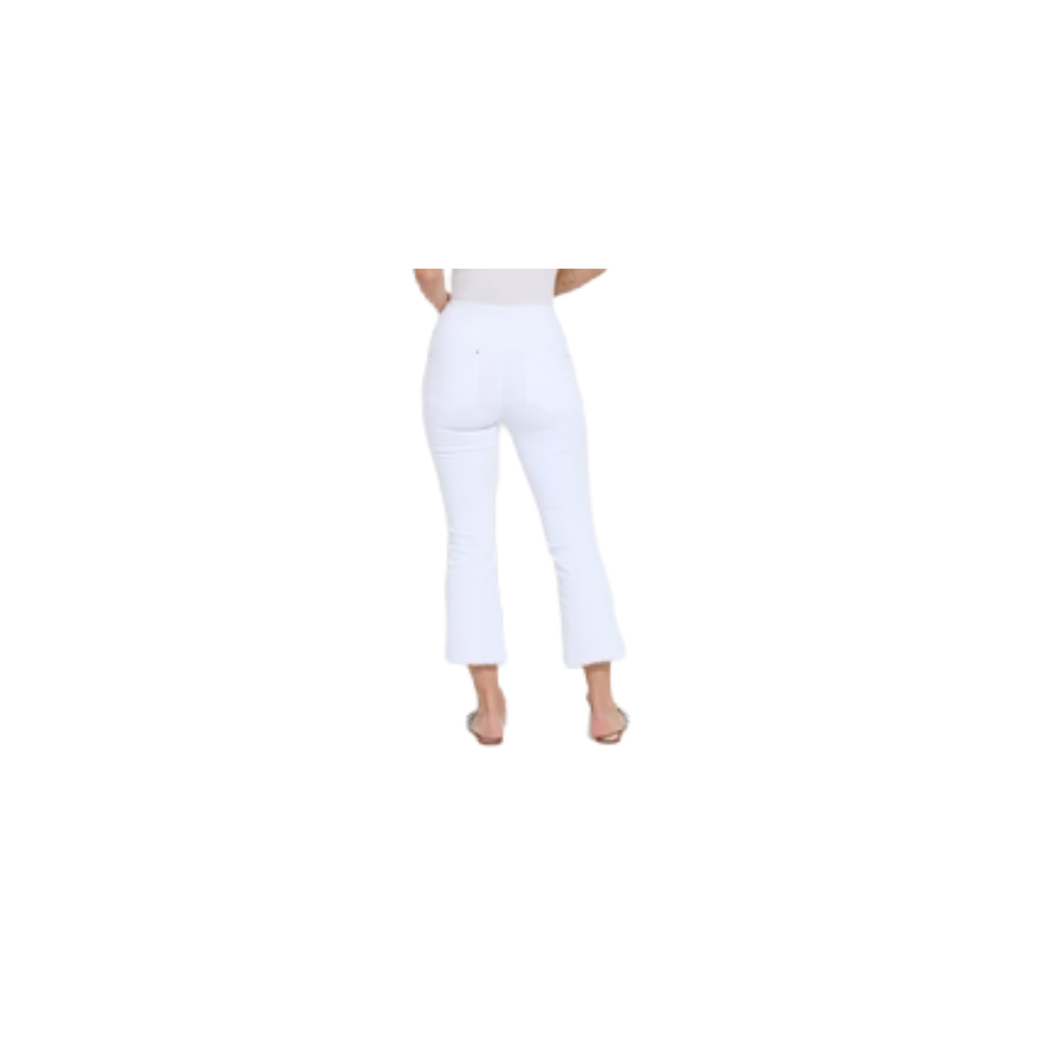 Dara Seamed Hem Crop Denim Pant-White