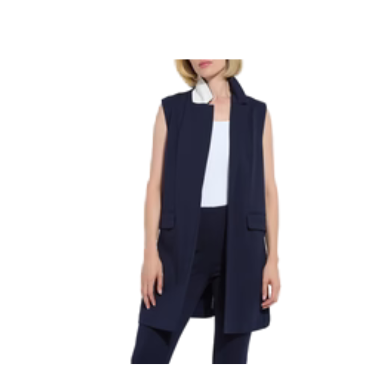 Lysse Vivienne Ponte Sleeveless Long Vest-True Navy