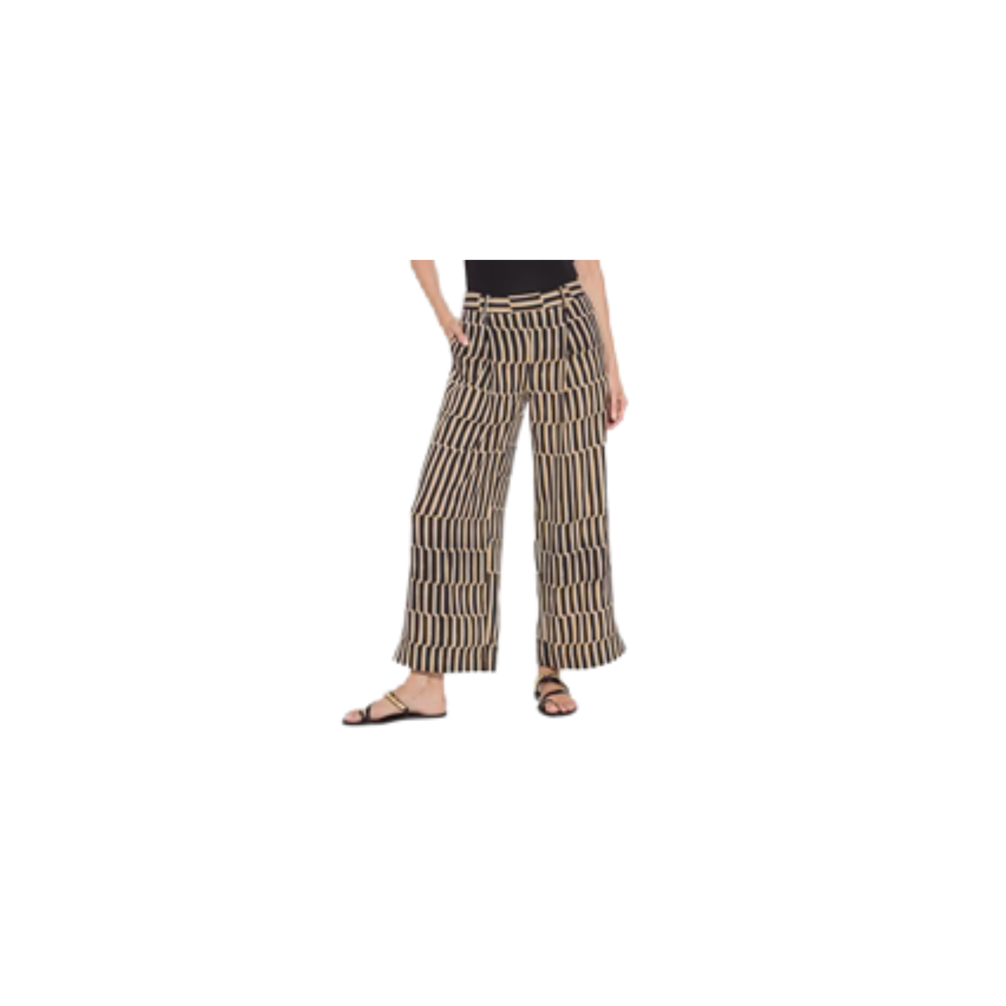Santana Pleated Trouser-Breezy Stripe