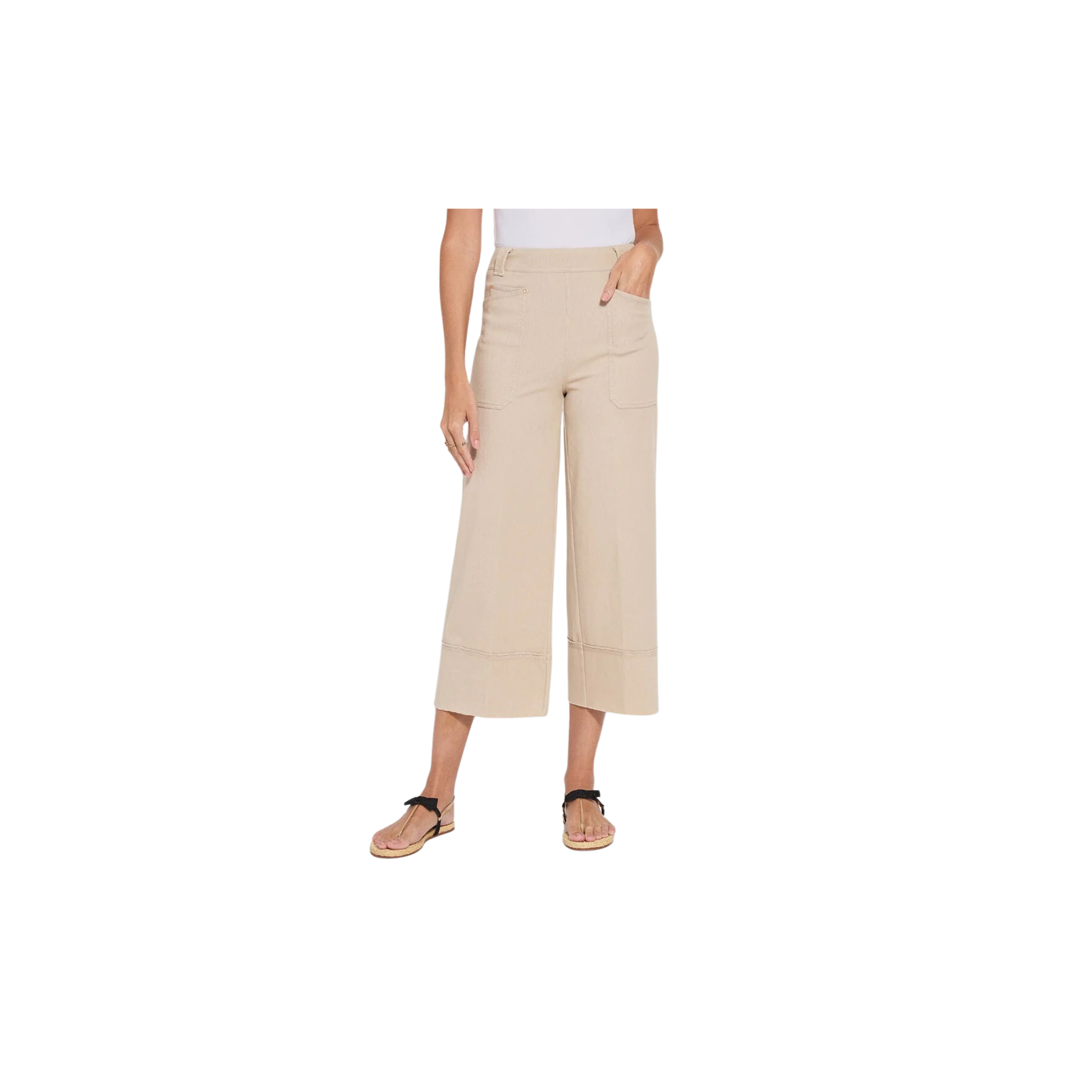 Analia Wide Leg Denim-Linen