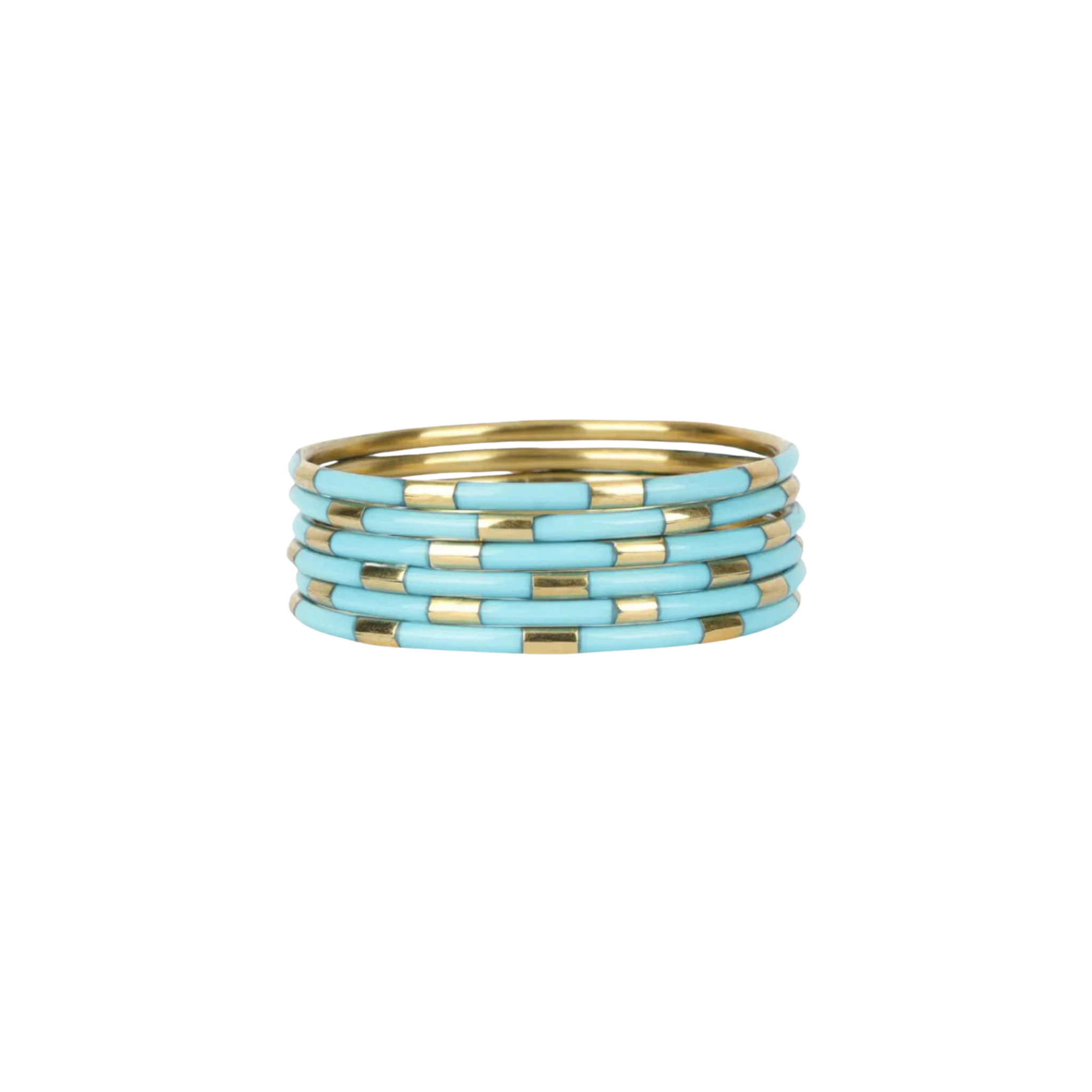 Budhagirl Turquoise Veda Bangles (Set of 6)