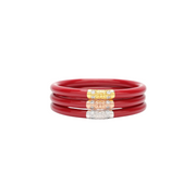 Budhagirl Red Three Kings All Weather Bangles (Set of 3) Small