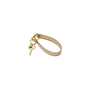 Wristlet Keychain-Gold Leather Loop