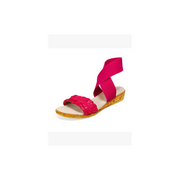 Benjamin Wrap-up Ankle Faux Cork Sandal -Flamingo