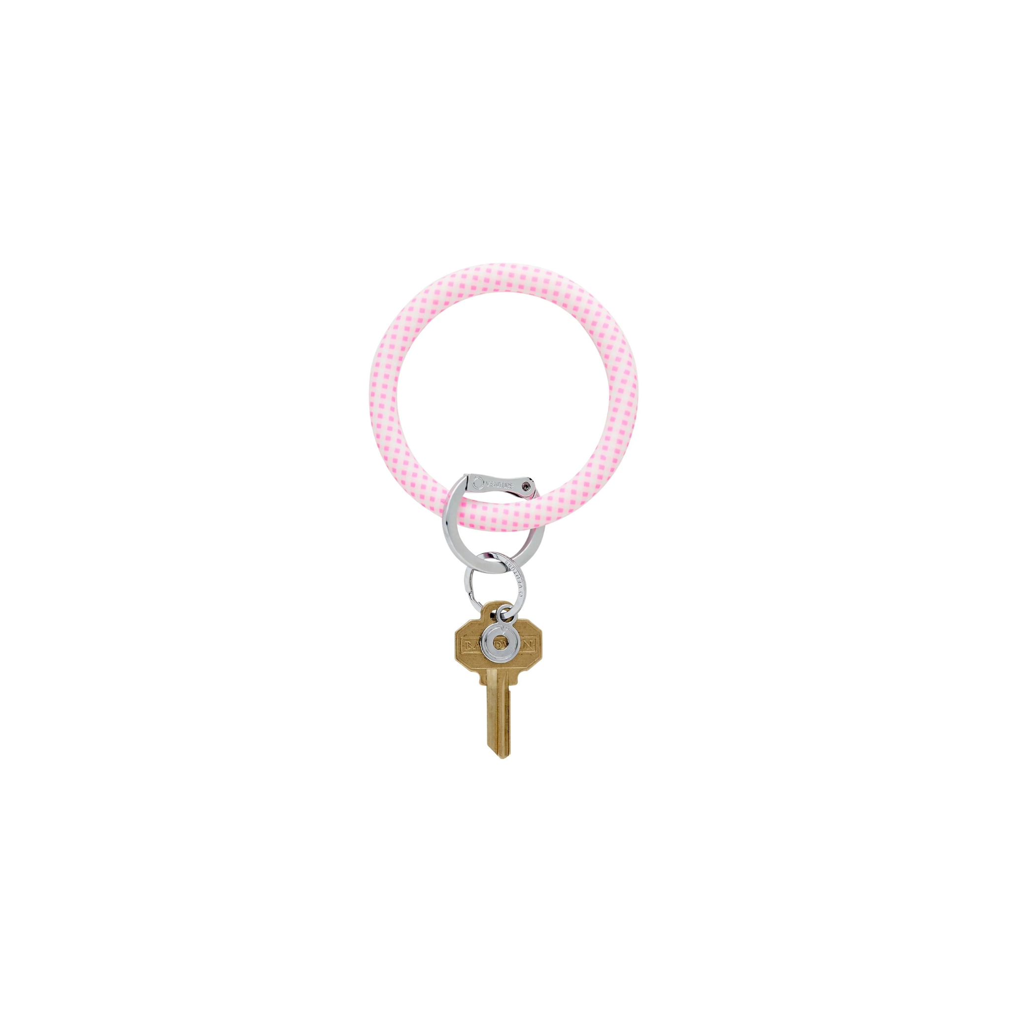 Silicone Big O Key Ring-Gingham Tickled Pink