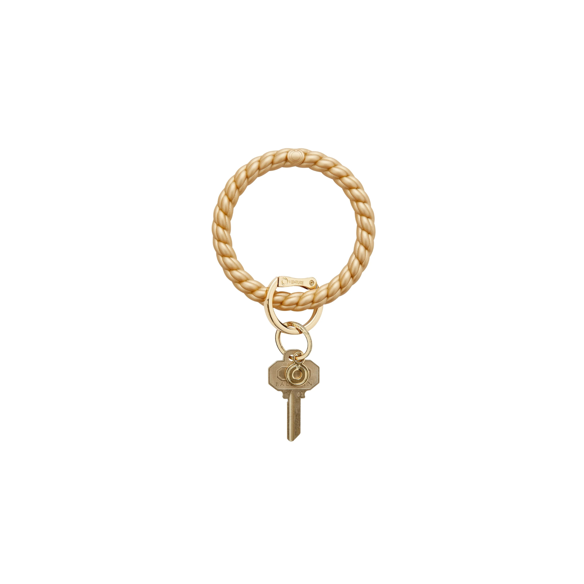 Silicone Big O Key Ring-Solid Gold Rush Braided