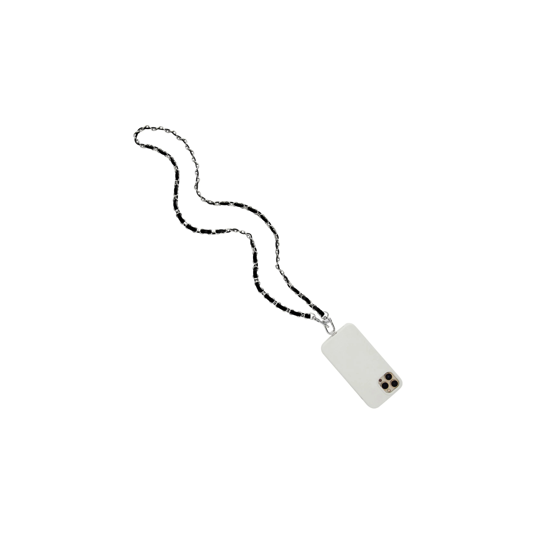 Phone Crossbody -Leather & Silver Crossbody Chain