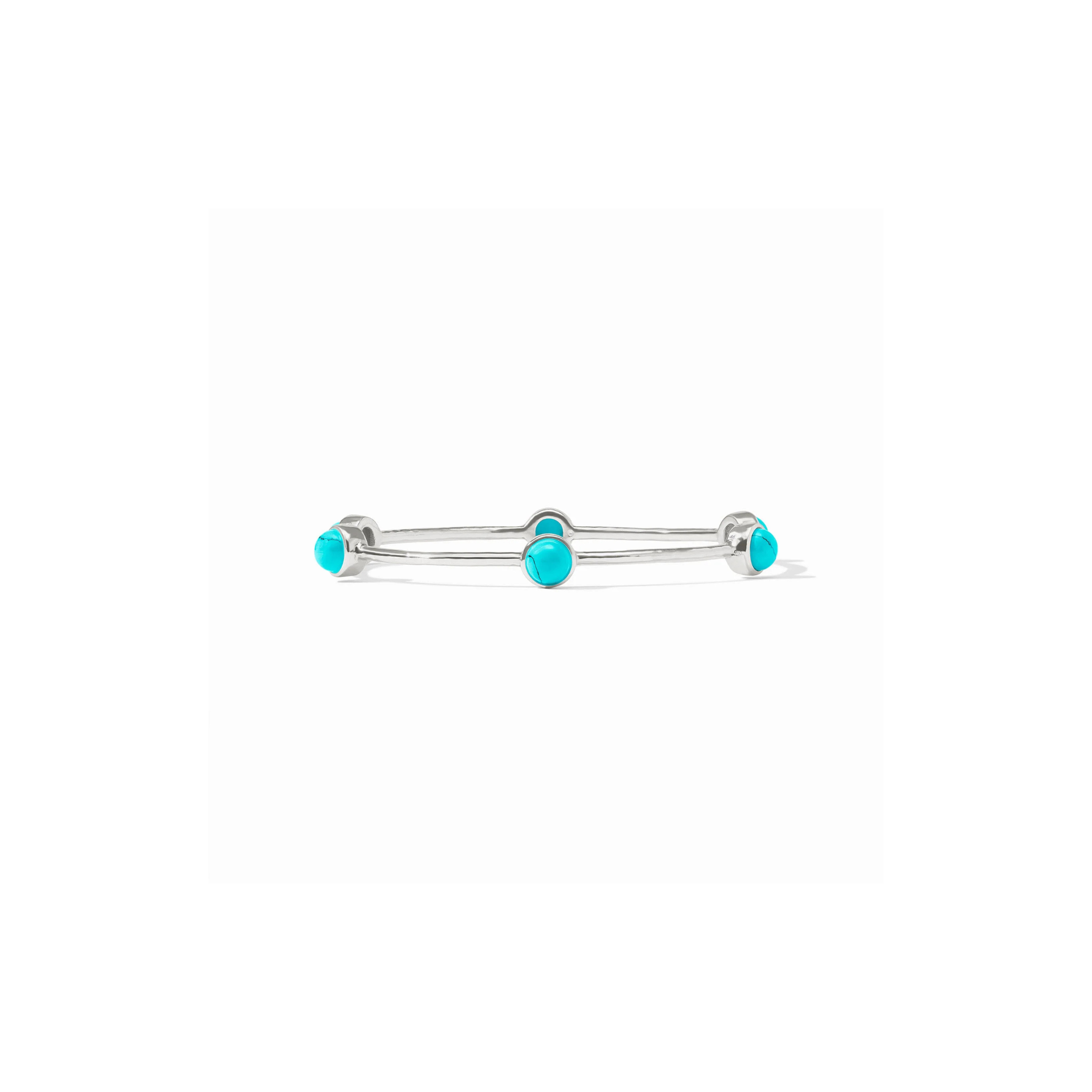 Milano Luxe Bangle-Turquoise Blue/Silver