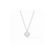 Honeybee Solitaire Necklace-Iridescent Clear Crystal/Silver