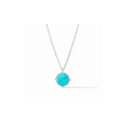 Honeybee Solitaire Necklace-Turquoise Blue/Silver