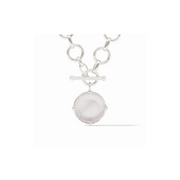 Honeybee Statement Necklace-Iridescent Clear Crystal/Silver