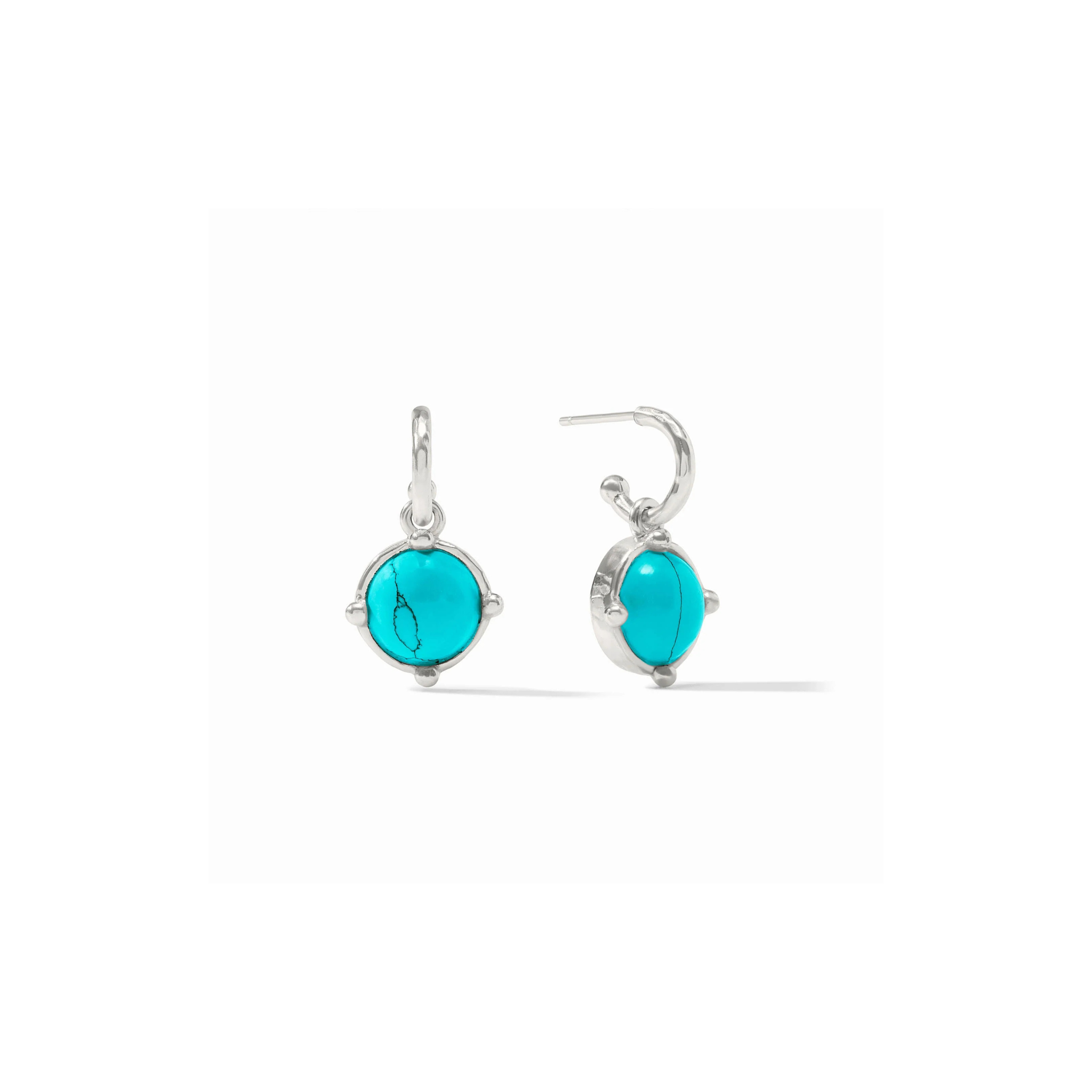 Honeybee Hoop & Charm Earring-Turquoise/Silver OS