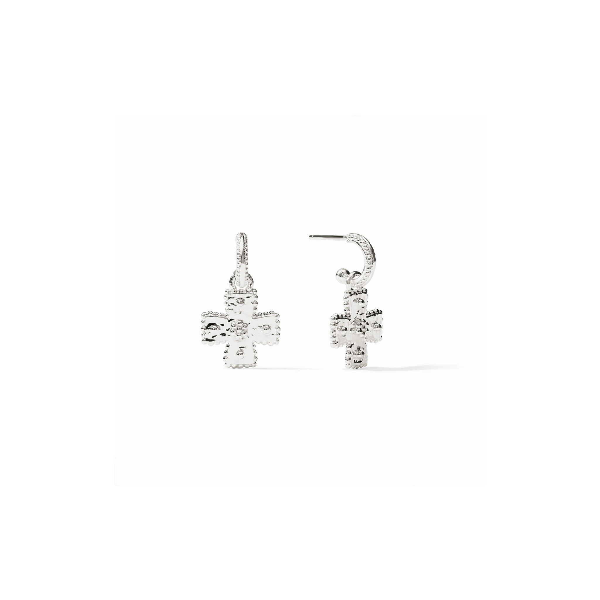 Canterbury Hoop & Charm Earring-Silver